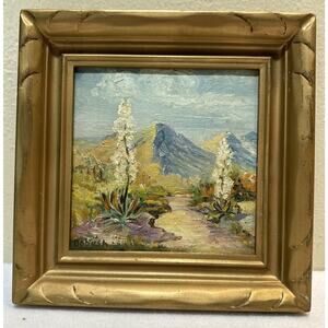 Original Ruby Dobesh Oil on Board LANDSCAPE 8" x 8" framed, signed